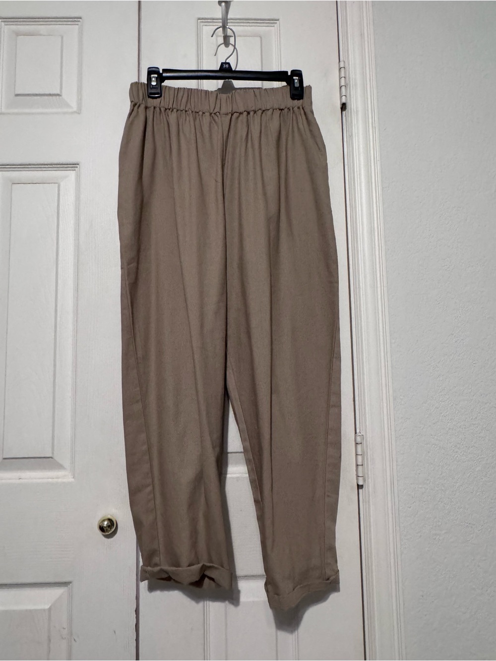 Men's Elastic Waist Casual Pants - Taupe